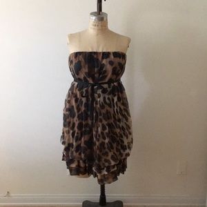Strapless chiffon dress